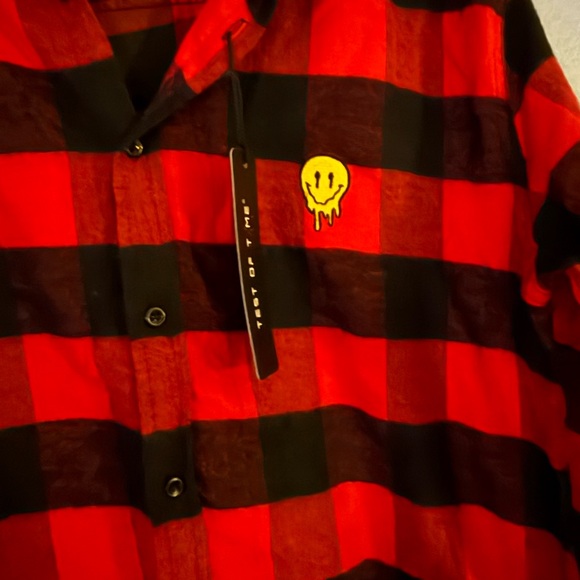 "Drip flannel" Plaid Women's Button Down Shirt - Picture 4 of 10